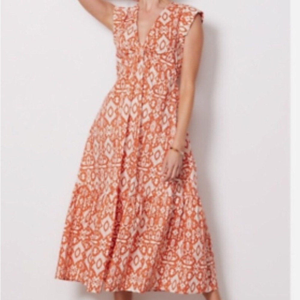 BB Dakota Emerson Batik Print MIDI Tiered Dress
